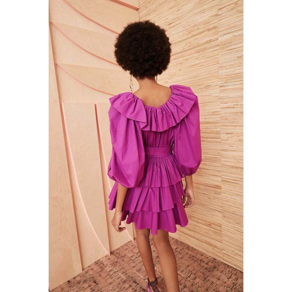 Ulla Johnson Giselle Tiered Mini Dress in Orchid Long Sleeve Size 00/XS Purple - Picture 6 of 13